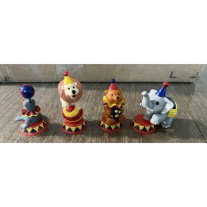 Vintage Wilton 1994 Cake Decorations Circus Animals Elephant, Bear, Seal & Lion